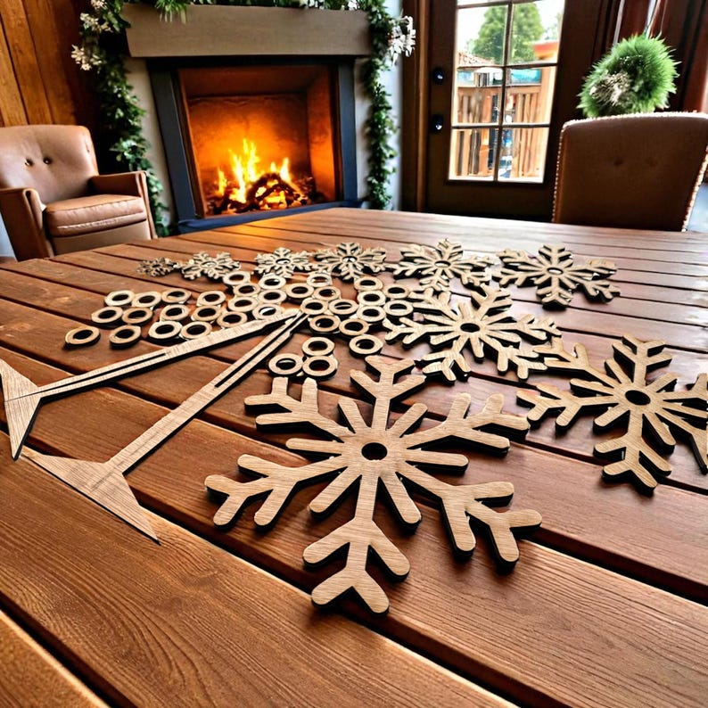 DIY Wooden Christmas Tree Kit, 46-Piece Slot-Together Tabletop Decoration — photograph 2