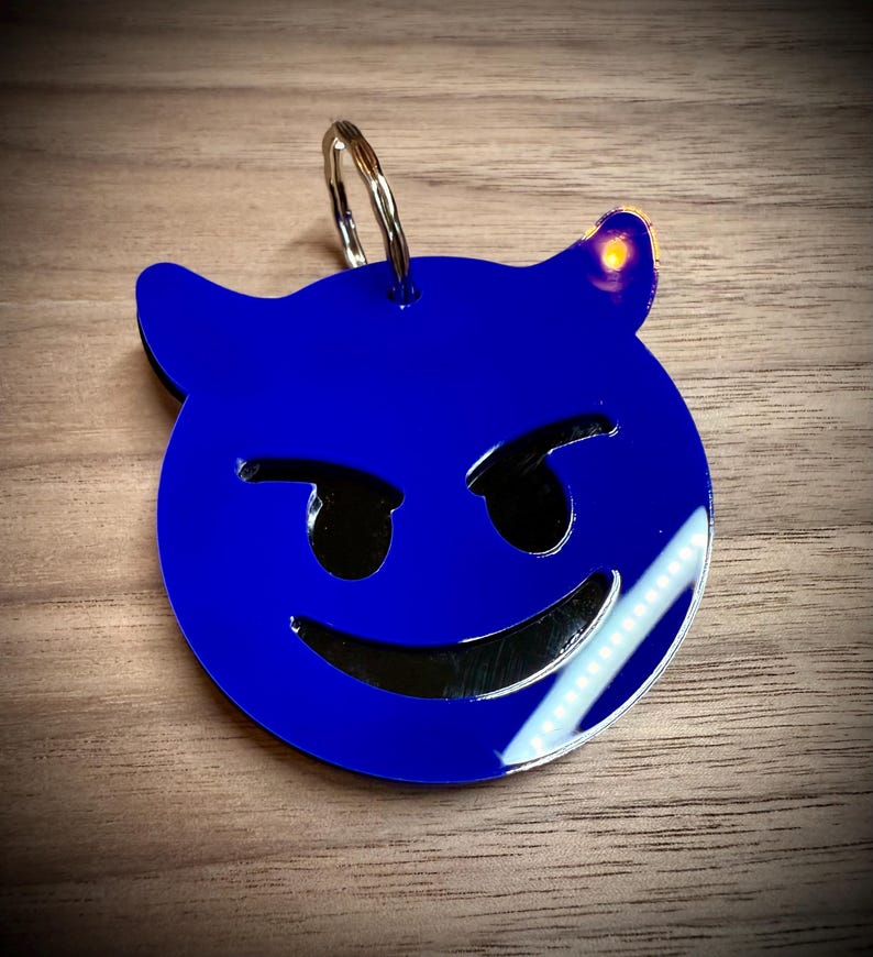 Acrylic Emoji Keyring, Colourful Bag Charm and Novelty Gift — photograph 4