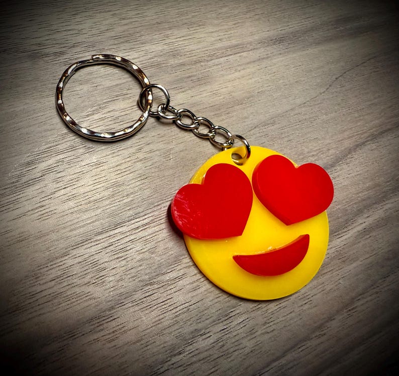 Acrylic Emoji Keyring, Colourful Bag Charm and Novelty Gift — photograph 6