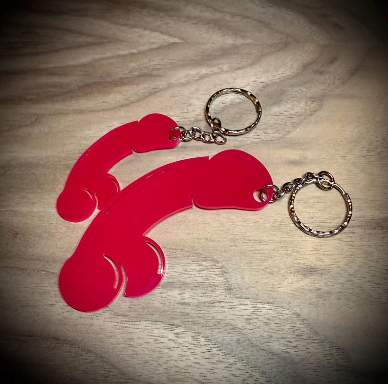 Naughty Acrylic Keyring, Adult Novelty Gift for Hen and Stag Parties