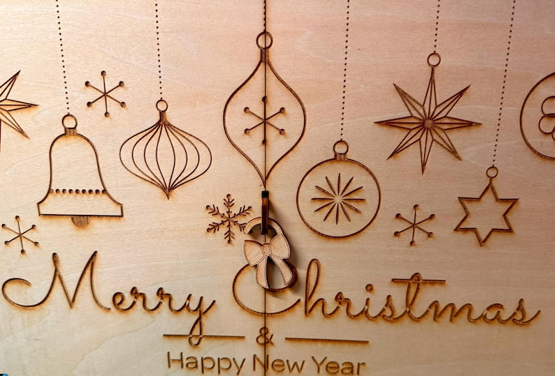 Personalised Wooden Advent Calendar, 24 Drawers, Fully Assembled Christmas Countdown — photograph 3