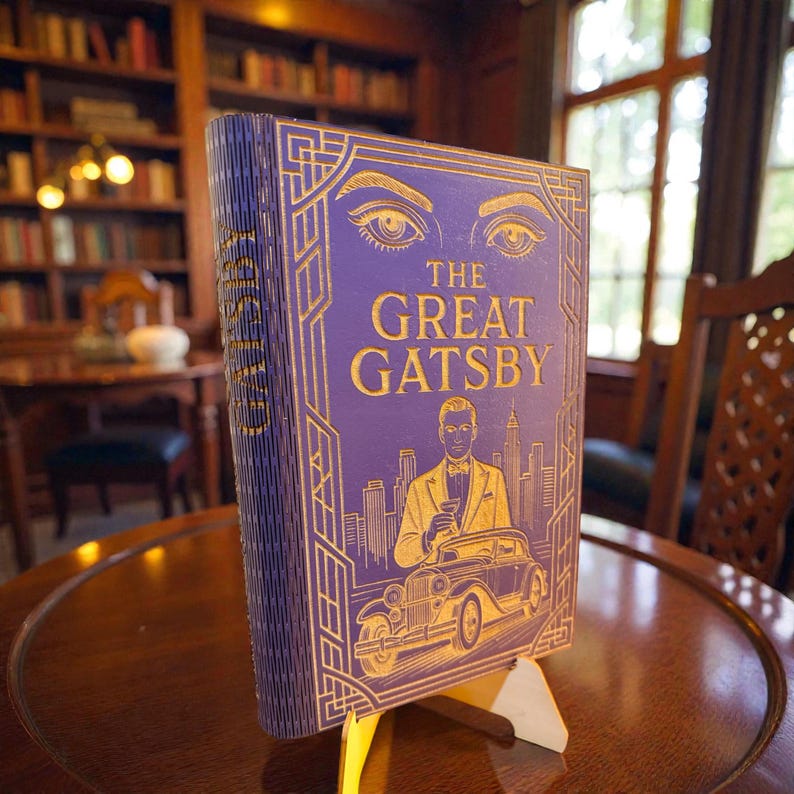 The Great Gatsby Book-Shaped Keepsake Box, Personalised Wooden Literary Gift — photograph 1