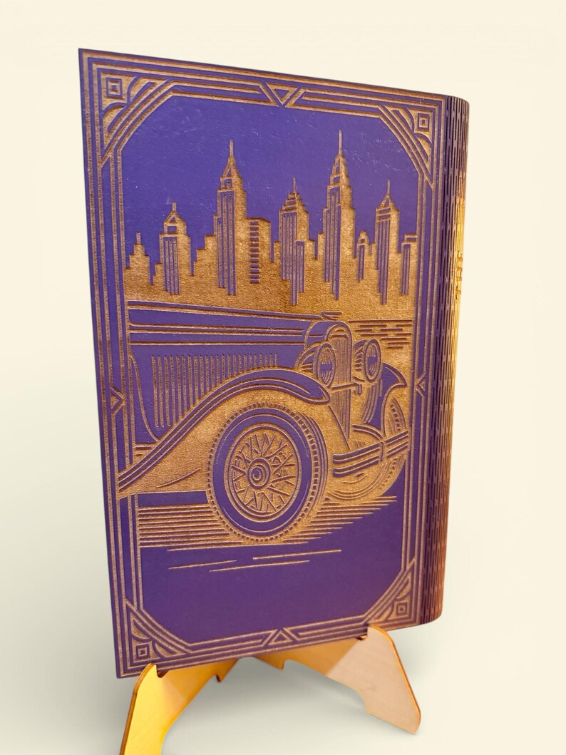 The Great Gatsby Book-Shaped Keepsake Box, Personalised Wooden Literary Gift — photograph 2