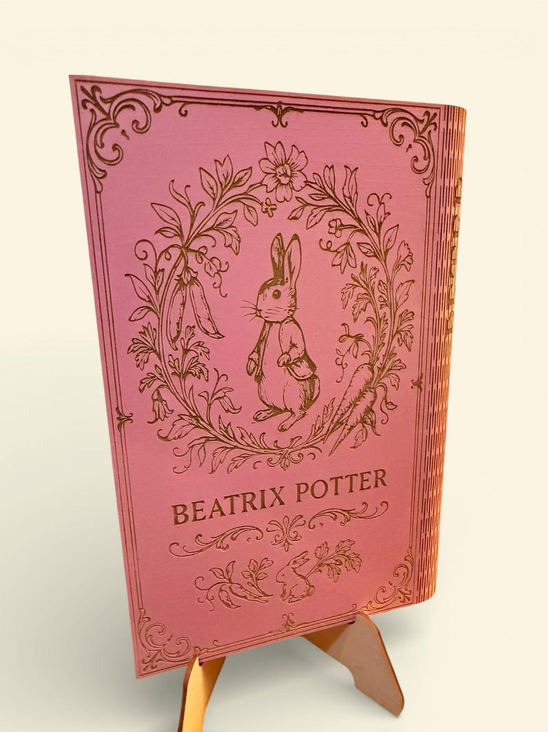 Peter Rabbit Book-Shaped Keepsake Box, Personalised Wooden Literary Gift — photograph 2