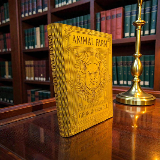 Animal Farm Book-Shaped Keepsake Box, Personalised Wooden Literary Gift — photograph 1