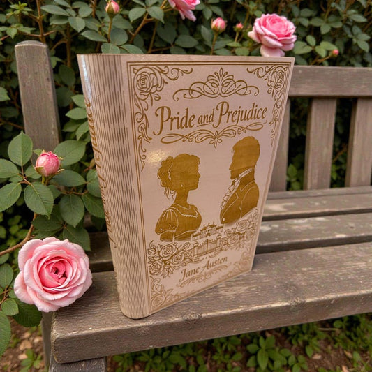 Pride and Prejudice Book-Shaped Keepsake Box, Personalised Wooden Literary Gift — photograph 1