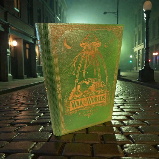 War of the Worlds Book-Shaped Keepsake Box, Personalised Wooden Literary Gift — photograph 1